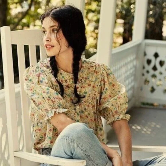 Size medium DÔEN Prairie Top - Tasha Garden Print - Picture 2 of 10